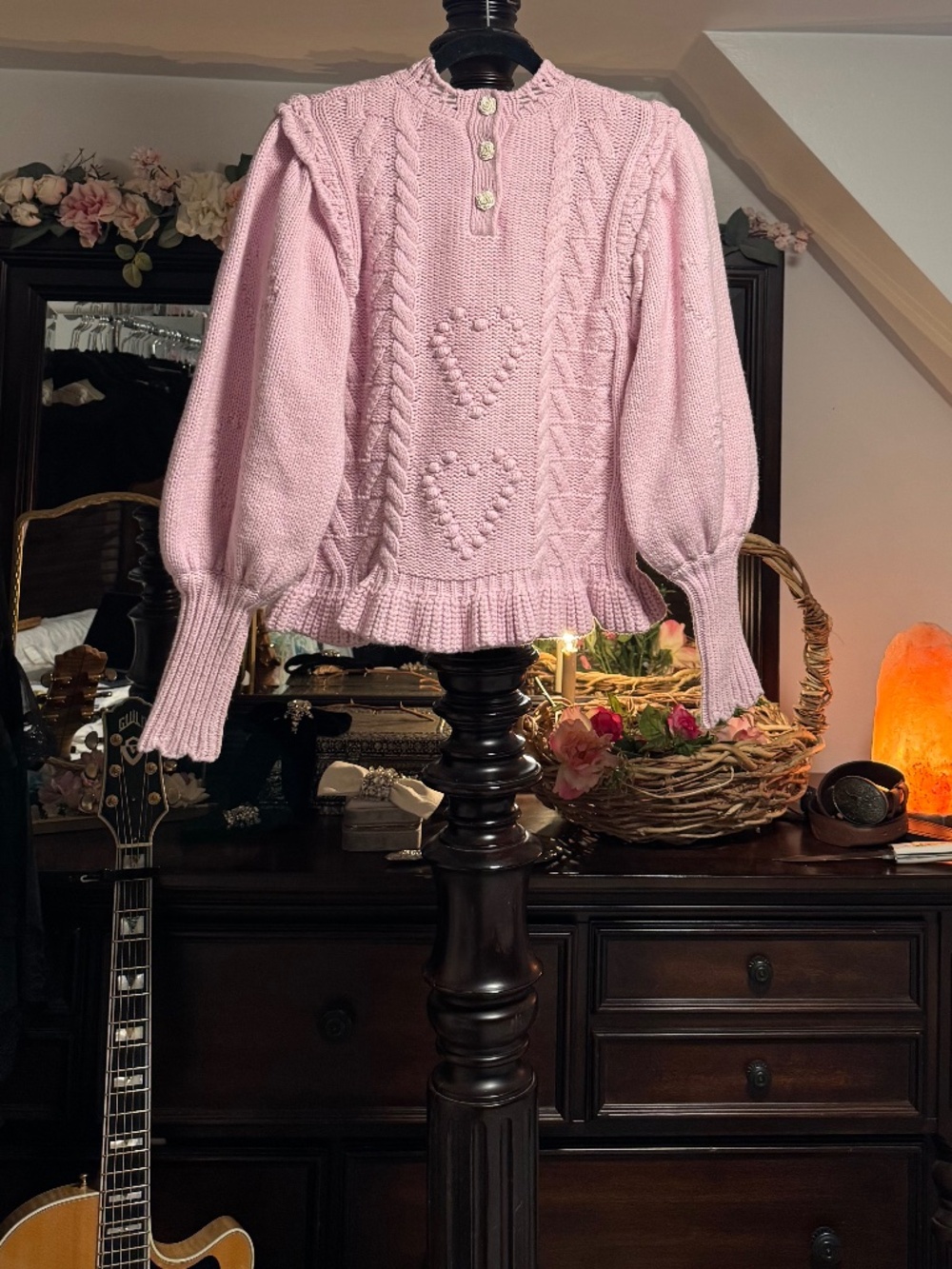 LoveShackFancy Pink Sweater Small